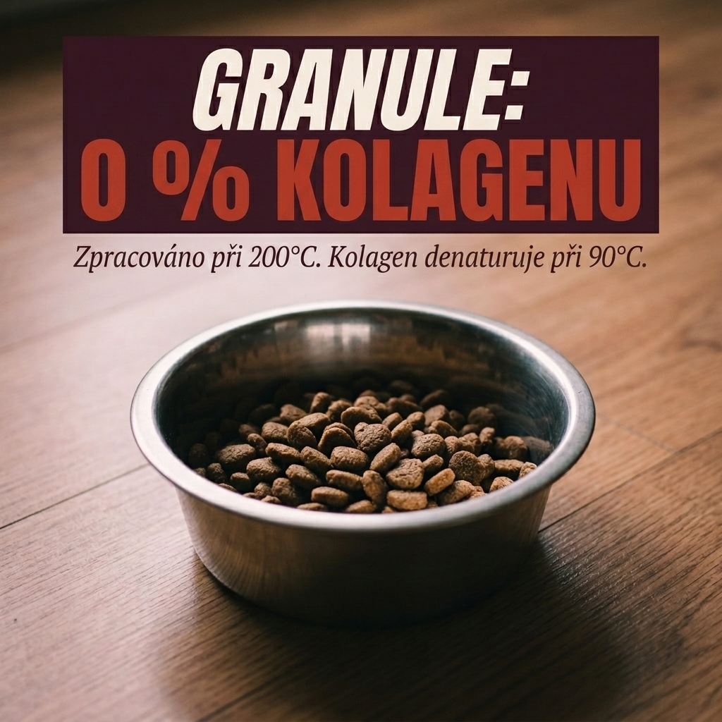 Kibble: zero collagen — processed at 200°C